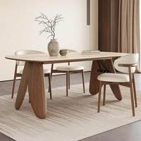 Table à manger moderne en bois massif, durable, écologique, facile à nettoyer, avec fonction de rangement, pour petit appartement, meubles de maison