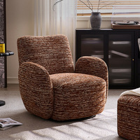 Fauteuil de salon rétro de style français Bella, pivotant, réglable, en flanelle, multifonctionnel