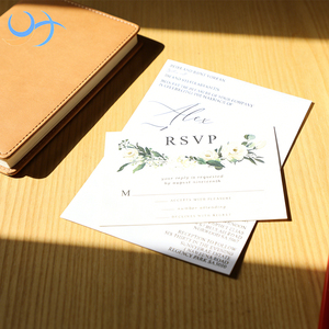 Invitación de Boda Floral Atemporal Personalizada y Juego de Tarjetas de Confirmación, Tarjetas de Felicitación de Papel de Algodón <span class=keywords><strong>con</strong></span> Impresión Offset - Product Image 1