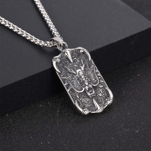 Collar con Colgante de Dragón de Acero de Titanio Estilo Chino SP896, Joyería de Moda para Hombre, Regalo - Product Image 3