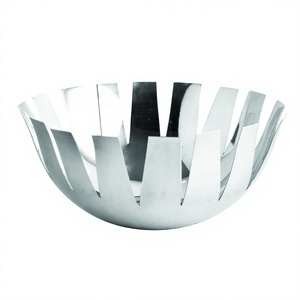 Home Organization Fruit Basket Stainless Steel Metal Tabletop Rack with Four <b>Corners</b> for Kitchen & Living Room Storage - Product Image 1