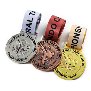 Medallas <span class=keywords><strong>de</strong></span> Metal <span class=keywords><strong>de</strong></span> Taekwondo y Karate con Logotipo <span class=keywords><strong>de</strong></span> Águila Grabado, Medallas Personalizadas con Cinta para Competiciones <span class=keywords><strong>de</strong></span> Artes Marciales - Product Image 3
