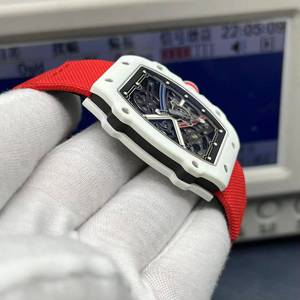 Men's High-End Luxury RM67-02 Red and White Ceramic Ultra-Thin Automatic Winding Ultra-Light Business <b>Mechanical</b> <b>Watch</b> - Product Image 4