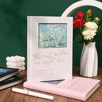 Cuaderno de Tapa Dura Artístico Vintage, con Forro, Diseño Hueco, Diario de Lujo Personalizable, Estilo Ins, Papelería Creativa, Planificador de Escritura