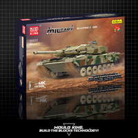Kalıp kral 20020S askeri motorlu oyuncaklar teknik APP uzaktan kumanda savaş montaj modeli Set No.Leopard3 tankı yapı taşı