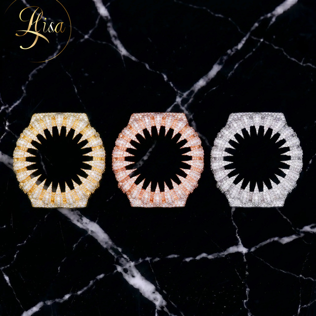Custom Iced Out 925 Silver Diamond Watch Case Hip Hop Moissanite Bezel Ga2100 Hot Selling Vvs Moissanite Bezel Watch Men Jewelry