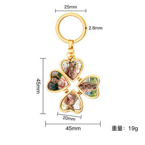 Lateefah DIY <span class=keywords><strong>Vintage</strong></span> moda tridimensional Corazón de cobre personalizado foto llavero collares - Product Image 4