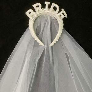 Accesorios para el cabello con diadema de perlas, cadena hecha a mano para fiesta de boda de la novia - Product Image 1