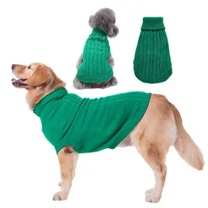 Classic Cable Knit Dog Jumper Cappotto Dolcevita Lavorato A Maglia maglioni di cane di grandi dimensioni