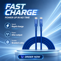 Cable de Carga Rápida NIUBAILE de 65W Tipo-C USB 3.0 con Conectores para iPhone, Revestimiento de Nailon y Conductor de Cobre Estañado para Uso en Android y Computadoras