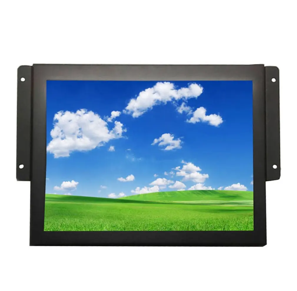 Tela de toque sensível ao toque, monitores hd resistentes com lcd de 10 12 15 17 19 21.5 polegadas e painel de garde industrial de tela sensível ao toque com vga bnc