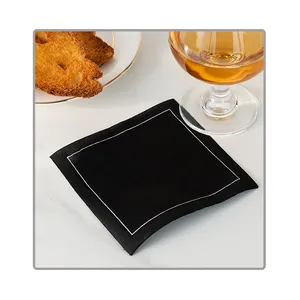 مناديل مائدة من القطن مطبوعة قابلة للفك والتمزق مقاس 11.4×11.4 مناديل مائدة مربعة منسوجة بنسبة 100% للاستعمال مرة واحدة بسهولة ومناسبة للاستخدام في الحفلات المنزلية والمطاعم