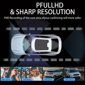 Yeni Tasarım 4 Kanallı 360 1080P Araç Kamerası Ön/Arka/Sol/Sağ İç Mekan DVR Kamera Gece Görüşlü IPS Ekranlı Araç Kameraları - Product Image 4