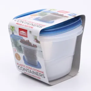 Rubbermaid ออกแบบ2pk ชุดภาชนะพลาสติกสี่เหลี่ยม