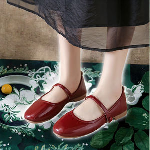 Chaussures plates légères d'été respirantes en cuir PU imperméable pour femmes, style ballerine, décontractées, habillées, pour l'extérieur, à semelle souple, avec fermeture boutonnée - Product Image 3