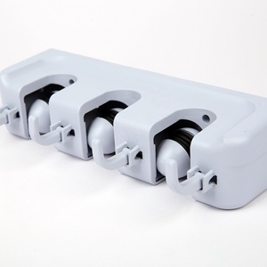 Support mural pour balai et serpillière, étagère de <span class=keywords><strong>rangement</strong></span> multifonctionnelle en plastique pour outils de jardin, placard, garage, abri, organisateur - Product Image 6