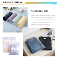 Sacs d'emballage en plastique pour vêtements avec logo personnalisé, fermeture éclair coulissante, pour t-shirts et sous-vêtements, finition mate dépolie