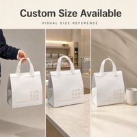 Sac isotherme personnalisé en non-tissé pour la livraison de repas à emporter, avec doublure en feuille d'aluminium, sac de vente au détail réutilisable