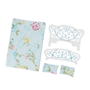 Casa delle bambole casa delle bambole mobili in miniatura letto dipinto rose rosa bianche fiore di giglio floreale - Product Image 3