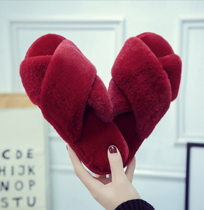 Zapatillas cruzadas personalizadas para mujer, zapatos <span class=keywords><strong>de</strong></span> casa con punta abierta, piel sintética, chanclas - Product Image 5