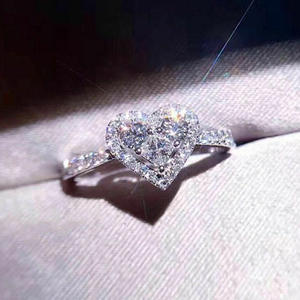 CAOSHI dolce pietra preziosa Zirconia argento colore placcato anello donna cuore matrimonio promessa anelli in ottone gioielli CZ - Product Image 4