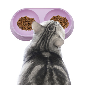 Venta al por mayor Flower Cricket Season Macaron Color Pet Double Bowl 32oz Capacidad Gato y perro Caja de color caramelo Embalaje Etiqueta privada - Product Image 4