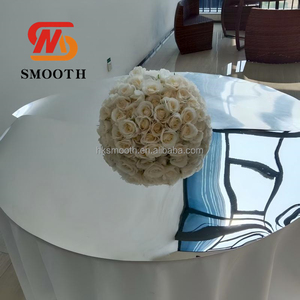 Vente flash - Décoration de table de mariage - Fête - Table ronde en acrylique miroir de 1,5 m - Housse de table ronde argentée - Product Image 2
