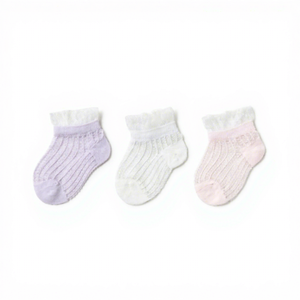 Calcetines de algodón suave transpirables de verano para recién nacidos y niños pequeños 0-3T lindo diseño de volantes de princesa para bebés y niñas - Product Image 2
