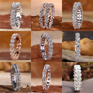 แหวนเพชรสำหรับผู้หญิงที่ปลูกในแล็บสั่งทำแหวนเพชรทั้งเม็ดสีฟ้าสีเขียวและสีแดงสำหรับใส่ในห้องแล็บเครื่องประดับสำหรับผู้หญิง - Product Image 3