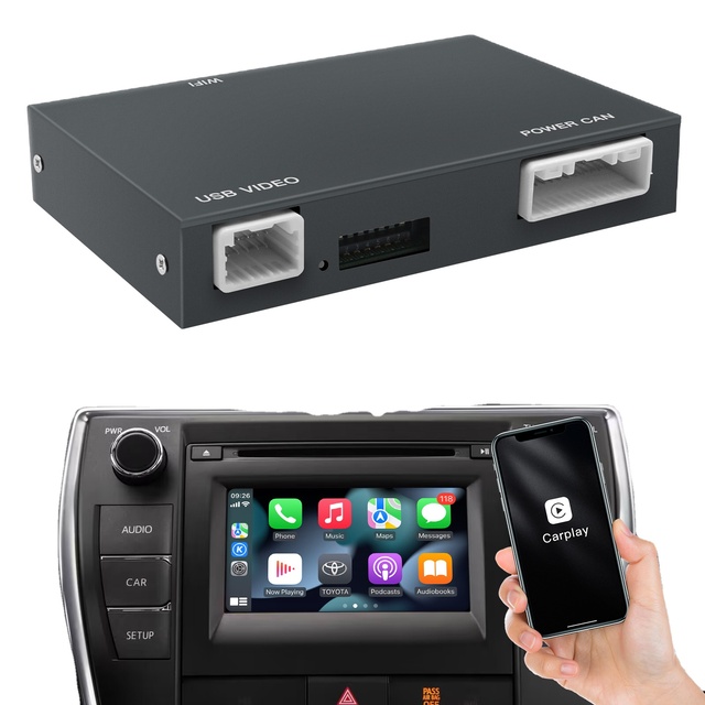 Wireless Apple Carplay Android Auto for TOYOTA Touch2 & Entune2.0 Camry 4Runner Highlander Auris Corolla RAV4 C-HR 2014-2019