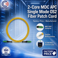 Cordon de brassage à fibre optique Kexint 2 fibres MDC APC vers MDC APC Monomode OS2 G657A1 OFNR pour câblage haute densité de centre de données
