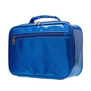 Estuche de Maquillaje de Viaje Premium de 10 Pulgadas, Bolsa Organizadora de Cosméticos de PU Holográfico, Caja de Almacenamiento Portátil de Viaje con Asa - Product Image 1