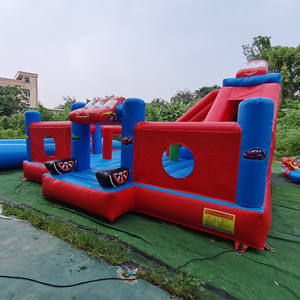 Château gonflable à thème de voiture commerciale avec toboggan, château gonflable avec matériau en PVC de 0,55 mm, capacité de 600 kg, souffleur - Product Image 3