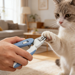 Ensemble de coupe-ongles pour animaux de compagnie en acier inoxydable avec lumière LED pratique pour le nettoyage et le toilettage des griffes des petits animaux, respectueux de l'environnement - Product Image 5