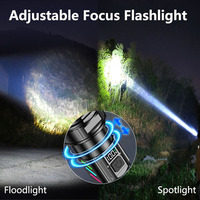 Vente en gros Lampe torche LED à large faisceau Lampe de poche longue portée étanche rechargeable de type C en alliage d'aluminium Lampe de poche super lumineuse