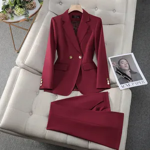 High quality fashion women's sports jacket business Tailcoat women's formal Blazer and trousers two-piece suit