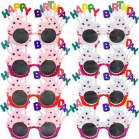 Neuartige Cupcake-Geburtstagsparty-Brillen Lustige Kuchenförmige Sonnenbrillen für Kinder und Erwachsene Geburtstagsparty-Geschenke Foto-Requisiten