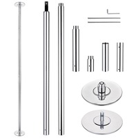 Venta al por mayor estática Fitness Pole logotipo personalizado embalaje Home Gym equipo de ejercicio-Stripper Pole Dance Spinning material de acero