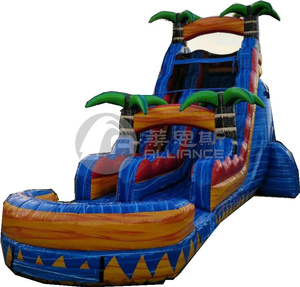 Alliance <span class=keywords><strong>The</strong></span> New Blue Marble Palm Tree Toboganes acuáticos Patio trasero Tobogán de agua inflable con piscina para salpicaduras - Product Image 1