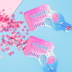 Pistola <span class=keywords><strong>Sparacoriandoli</strong></span> Ecologica in Farina di Mais per Rivelazione del Sesso, Palloncino a Forma di <span class=keywords><strong>Cuore</strong></span> Rosa Blu, <span class=keywords><strong>Sparacoriandoli</strong></span> Universale per Feste e Baby Shower - Product Image 5