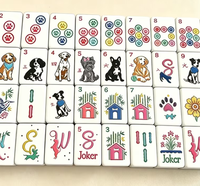 Coffret Cadeau de Noël de Luxe Tout-en-un pour Mahjong, 160 Tuiles Acryliques, Tapis, 4 Supports, Sac de Rangement Pliable et Étanche, Étui de Transport pour Dés