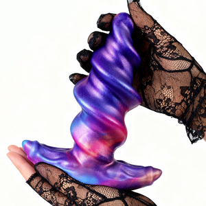 Masturbateur féminin en silicone liquide, <span class=keywords><strong>plug</strong></span> <span class=keywords><strong>anal</strong></span> en spirale à dégradé de couleurs, dildo pour massage de la prostate, jouet pour adultes - Product Image 3