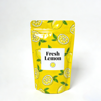 Sachet Doypack Personnalisé Imprimé Citron Frais, Refermable avec Fermeture Ziplock, pour Emballage Alimentaire, Tisanes, Mélanges de Boissons et Fruits Séchés
