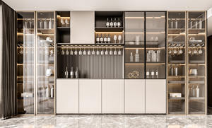 Gabinete de entrada personalizado versátil de estilo nórdico Revestimiento de madera a prueba de humedad y resistente al desgaste libremente incrustable - Product Image 5