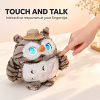Peluche hibou interactive IA avec fonctionnalités d'interaction vocale et émotionnelle Wi-Fi