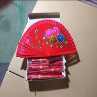 Kipas Kayu Spanyol Lukis Tangan untuk Pernikahan - Warna & Logo Dapat Disesuaikan Ramah Lingkungan 23x42cm