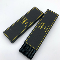 Boîtes d'allumettes en bois noir écologiques personnalisées avec impression et estampage à chaud, allumettes de sécurité longues pour bougies, cadeaux de mariage de luxe en gros
