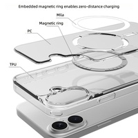 Coques de téléphone magnétiques transparentes pour 17 Pro, avec dos détachable et remplaçable, cadre en TPU antichoc intégral