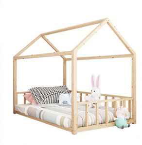 Cama Infantil Moderna y Elegante de Madera Maciza con Diseño de Casa de Árbol, Estilo <span class=keywords><strong>Bed</strong></span> and <span class=keywords><strong>Breakfast</strong></span>, Muebles Creativos de Tatami - Product Image 1