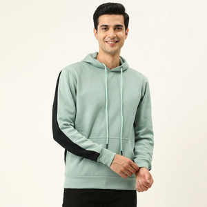 Unisex Half Zip Velour Hoodie Color Blocking Design Distressed Custom Print 420 Grams <b>Fabric</b> Weight Front Logo 100% Cotton - Product Image 1